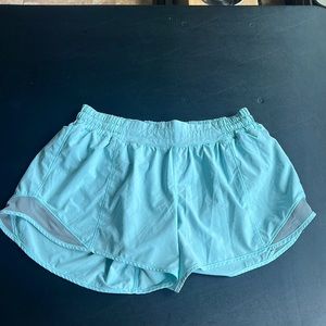 Lululemon LR Hotty Hot, 4” inseam, Size 10, Icing Blue .